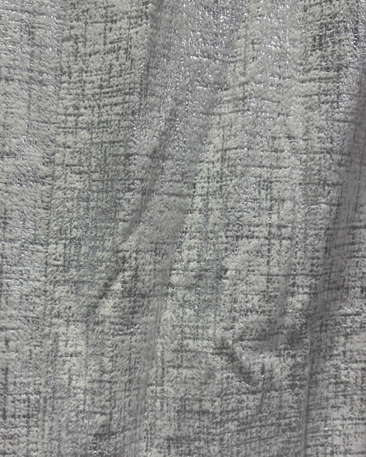SSI Custom Drapery Panel - White and Silver