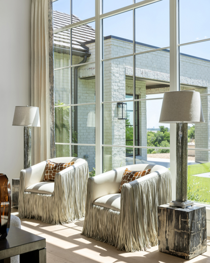 Drapery Panels - Ivory Linen with Trim