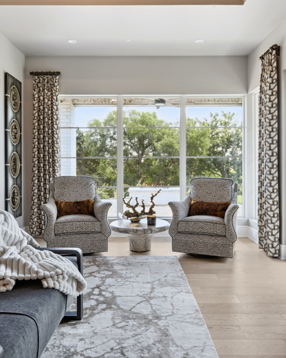 Drapery Panels - Black and Brown Embroidery